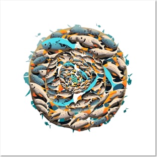 Fish circle Posters and Art